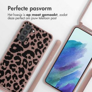 iMoshion Siliconen design hoesje met koord Samsung Galaxy S21 FE - Animal Pink