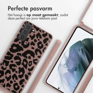 iMoshion Siliconen design hoesje met koord Samsung Galaxy S21 Plus - Animal Pink