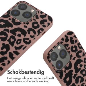 iMoshion Siliconen design hoesje met koord iPhone 13 Pro - Animal Pink