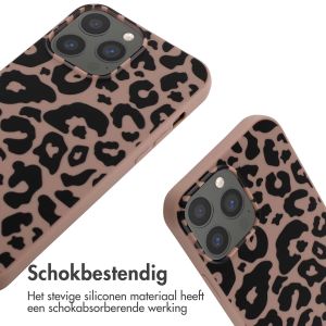iMoshion Siliconen design hoesje met koord iPhone 13 Pro Max - Animal Pink