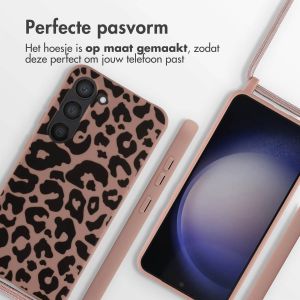 iMoshion Siliconen design hoesje met koord Samsung Galaxy S23 - Animal Pink