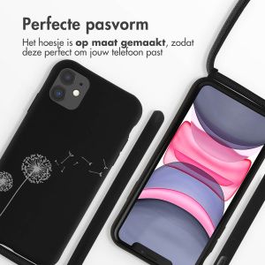 iMoshion Siliconen design hoesje met koord iPhone 11 - Dandelion Black