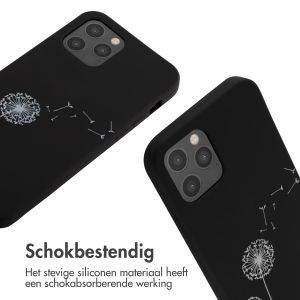 iMoshion Siliconen design hoesje met koord iPhone 12 (Pro) - Dandelion Black