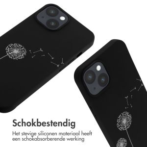 iMoshion Siliconen design hoesje met koord iPhone 14 - Dandelion Black