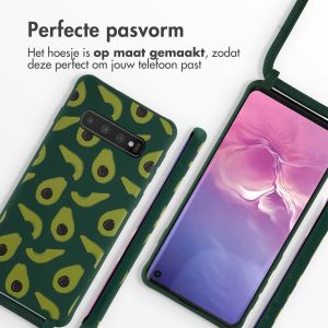 iMoshion Siliconen design hoesje met koord Samsung Galaxy S10 - Avocado Green