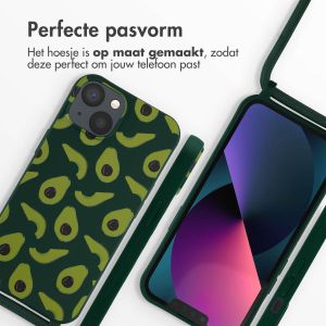 iMoshion Siliconen design hoesje met koord iPhone 13 - Avocado Green