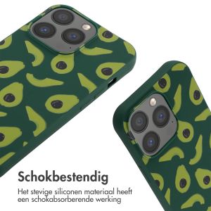iMoshion Siliconen design hoesje met koord iPhone 13 Pro - Avocado Green