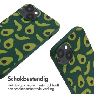 iMoshion Siliconen design hoesje met koord iPhone 14 Plus - Avocado Green