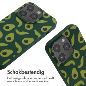 iMoshion Siliconen design hoesje met koord iPhone 14 Pro - Avocado Green