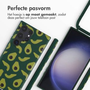 iMoshion Siliconen design hoesje met koord Samsung Galaxy S23 Ultra - Avocado Green