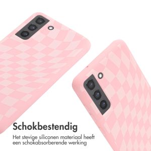 iMoshion Siliconen design hoesje met koord Samsung Galaxy S21 FE - Retro Pink