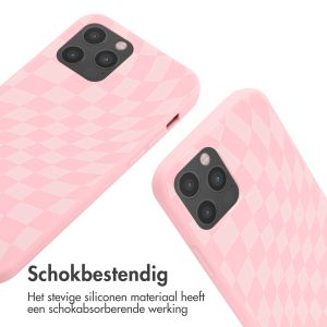 iMoshion Siliconen design hoesje met koord iPhone 12 (Pro) - Retro Pink