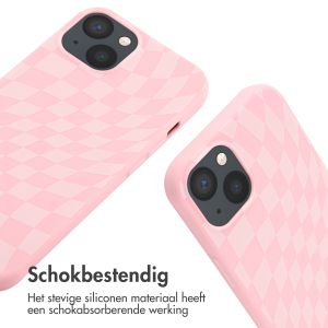 iMoshion Siliconen design hoesje met koord iPhone 13 - Retro Pink