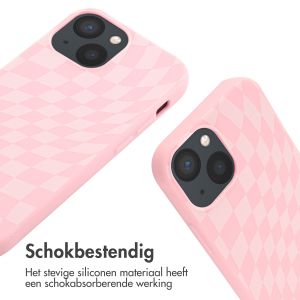iMoshion Siliconen design hoesje met koord iPhone 13 Mini - Retro Pink