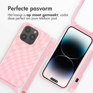 iMoshion Siliconen design hoesje met koord iPhone 14 Pro - Retro Pink