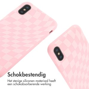 iMoshion Siliconen design hoesje met koord iPhone X / Xs - Retro Pink