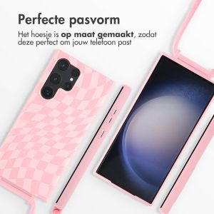 iMoshion Siliconen design hoesje met koord Samsung Galaxy S23 Ultra - Retro Pink