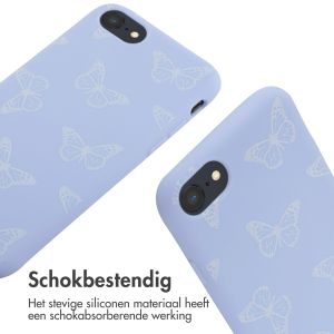 iMoshion Siliconen design hoesje met koord iPhone SE (2022 / 2020) / 8 / 7 - Butterfly