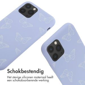 iMoshion Siliconen design hoesje met koord iPhone 11 Pro - Butterfly