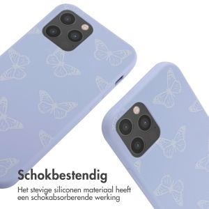 iMoshion Siliconen design hoesje met koord iPhone 12 (Pro) - Butterfly