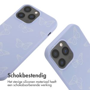 iMoshion Siliconen design hoesje met koord iPhone 13 Pro Max - Butterfly