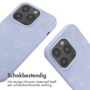iMoshion Siliconen design hoesje met koord iPhone 14 Pro - Butterfly