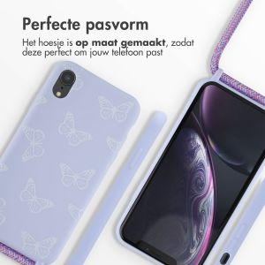 iMoshion Siliconen design hoesje met koord iPhone Xr - Butterfly
