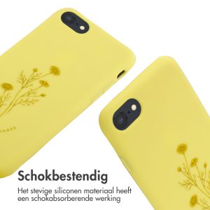 iMoshion Siliconen design hoesje met koord iPhone SE (2022 / 2020) / 8 / 7 - Flower Yellow