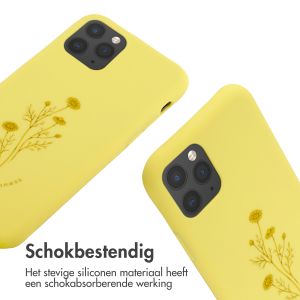 iMoshion Siliconen design hoesje met koord iPhone 11 Pro - Flower Yellow