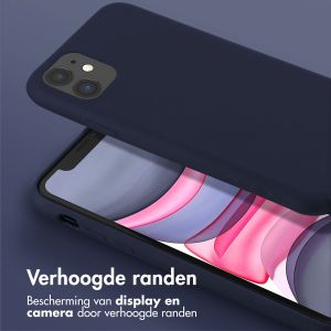 Selencia Siliconen hoesje met afneembaar koord iPhone 11 - Donkerblauw