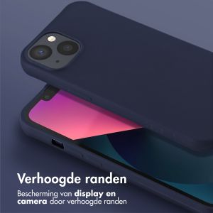 Selencia Siliconen hoesje met afneembaar koord iPhone 13 - Donkerblauw