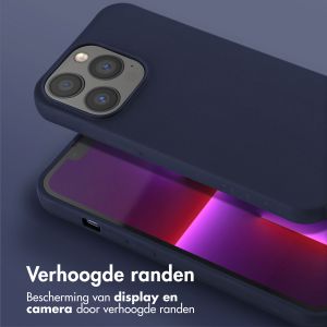 Selencia Siliconen hoesje met afneembaar koord iPhone 13 Pro - Donkerblauw