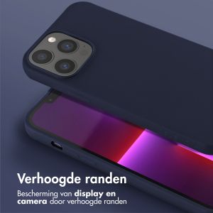 Selencia Siliconen hoesje met afneembaar koord iPhone 13 Pro Max - Donkerblauw