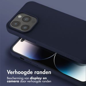 Selencia Siliconen hoesje met afneembaar koord iPhone 14 Pro Max - Donkerblauw