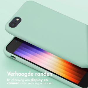 Selencia Siliconen hoesje met afneembaar koord iPhone SE (2022 / 2020) / 8 / 7 - Turquoise