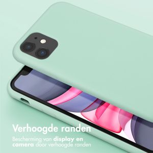 Selencia Siliconen hoesje met afneembaar koord iPhone 11 - Turquoise