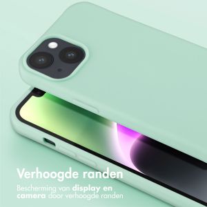 Selencia Siliconen hoesje met afneembaar koord iPhone 14 - Turquoise