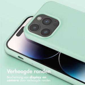 Selencia Siliconen hoesje met afneembaar koord iPhone 14 Pro - Turquoise