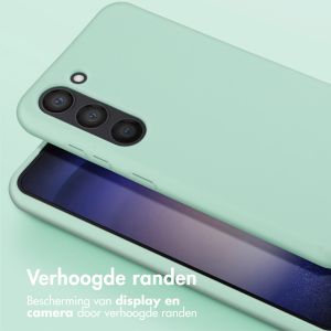 Selencia Siliconen hoesje met afneembaar koord Samsung Galaxy S23 - Turquoise