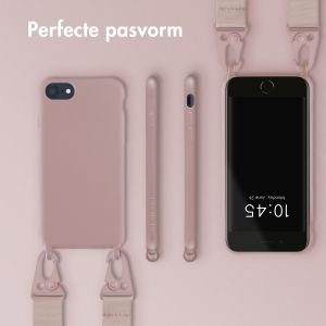 Selencia Siliconen hoesje met afneembaar koord iPhone SE (2022 / 2020) / 8 / 7 - Sand Pink