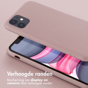 Selencia Siliconen hoesje met afneembaar koord iPhone 11 - Sand Pink