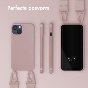 Selencia Siliconen hoesje met afneembaar koord iPhone 13 - Sand Pink