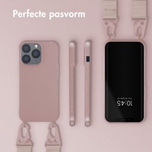Selencia Siliconen hoesje met afneembaar koord iPhone 13 Pro - Sand Pink