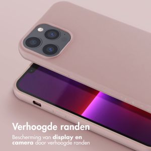 Selencia Siliconen hoesje met afneembaar koord iPhone 13 Pro Max - Sand Pink