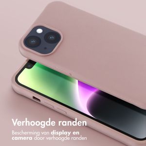 Selencia Siliconen hoesje met afneembaar koord iPhone 14 - Sand Pink