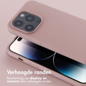 Selencia Siliconen hoesje met afneembaar koord iPhone 14 Pro - Sand Pink
