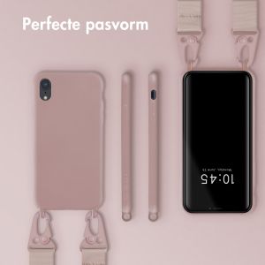 Selencia Siliconen hoesje met afneembaar koord iPhone Xr - Sand Pink