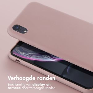 Selencia Siliconen hoesje met afneembaar koord iPhone Xr - Sand Pink