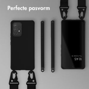Selencia Siliconen hoesje met afneembaar koord Samsung Galaxy A53 - Zwart