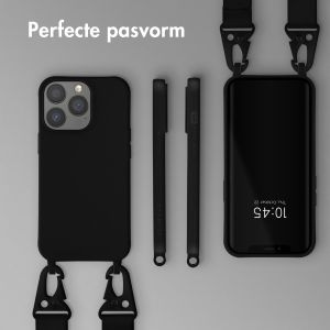 Selencia Siliconen hoesje met afneembaar koord iPhone 13 Pro - Zwart
